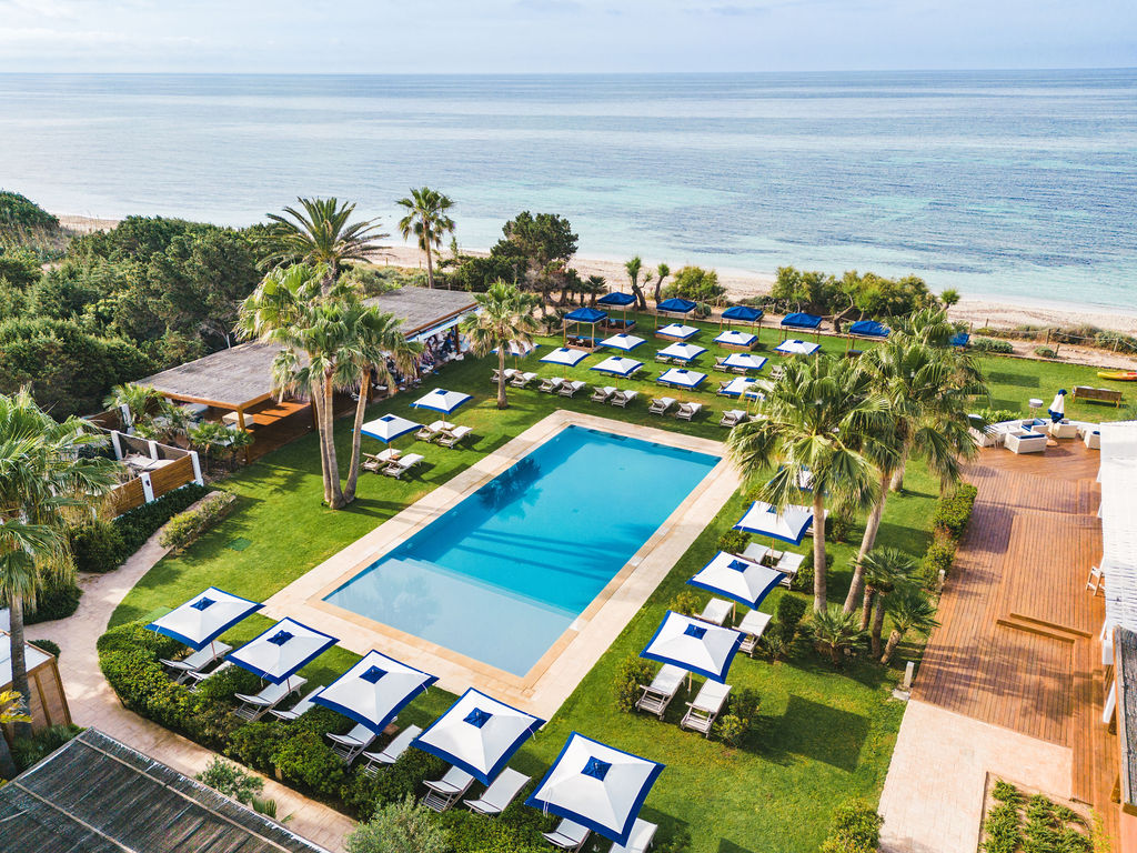 The beach club setting of Gecko Hotel on the island of Formentera