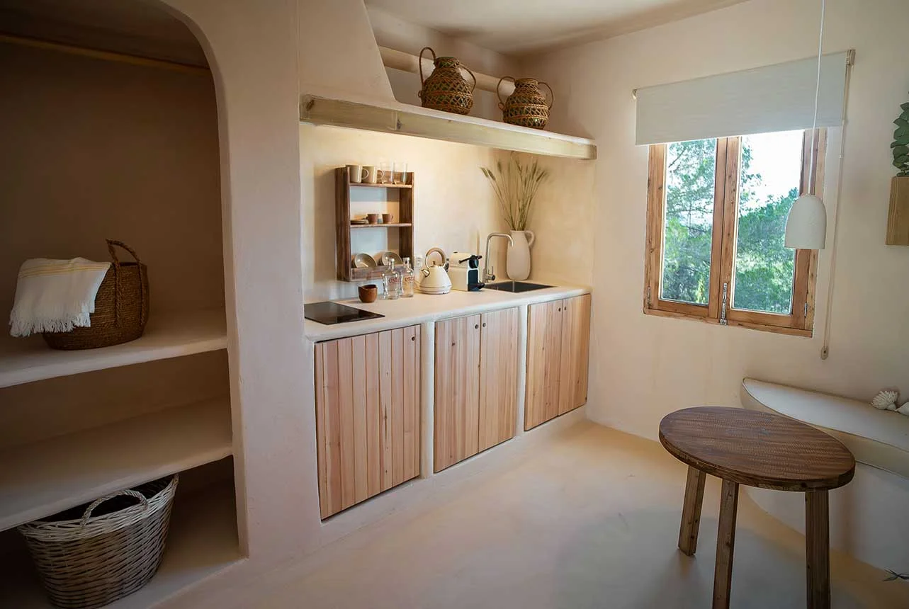 The garden setting of Estel Formentera in the island's interior