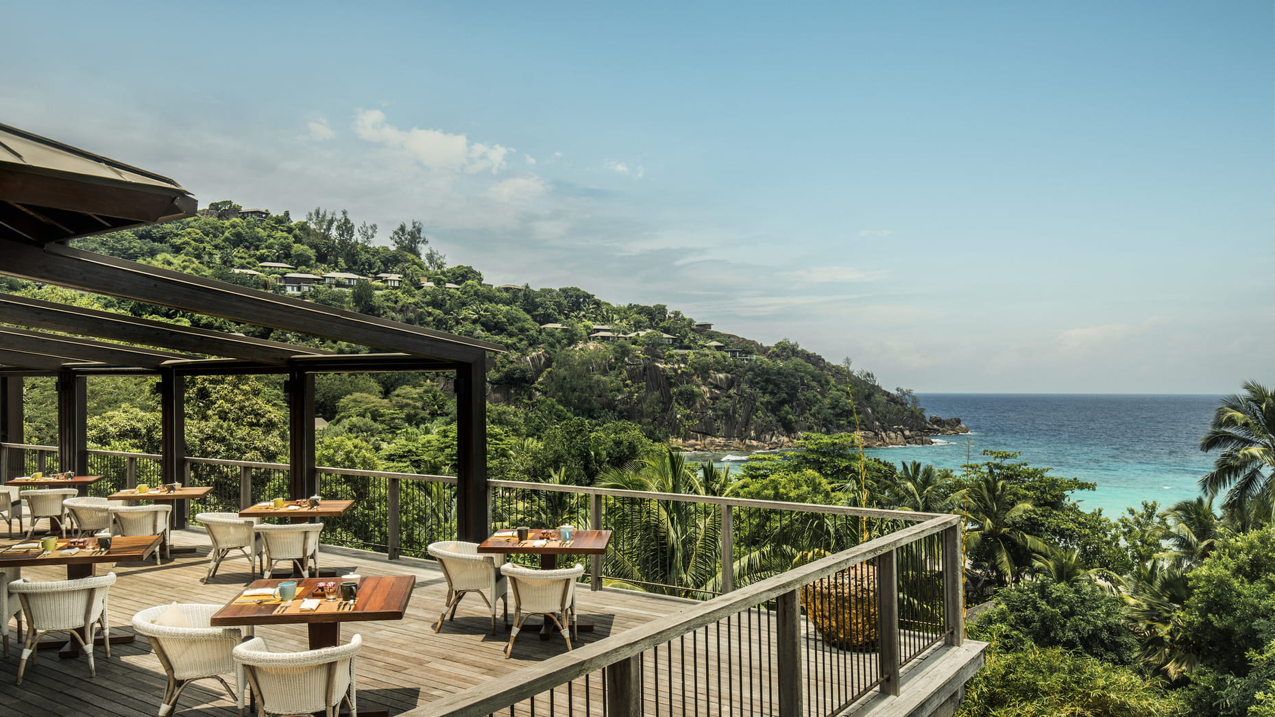 Four Seasons Resort Seychelles hillside villa overlooking Petite Anse Bay